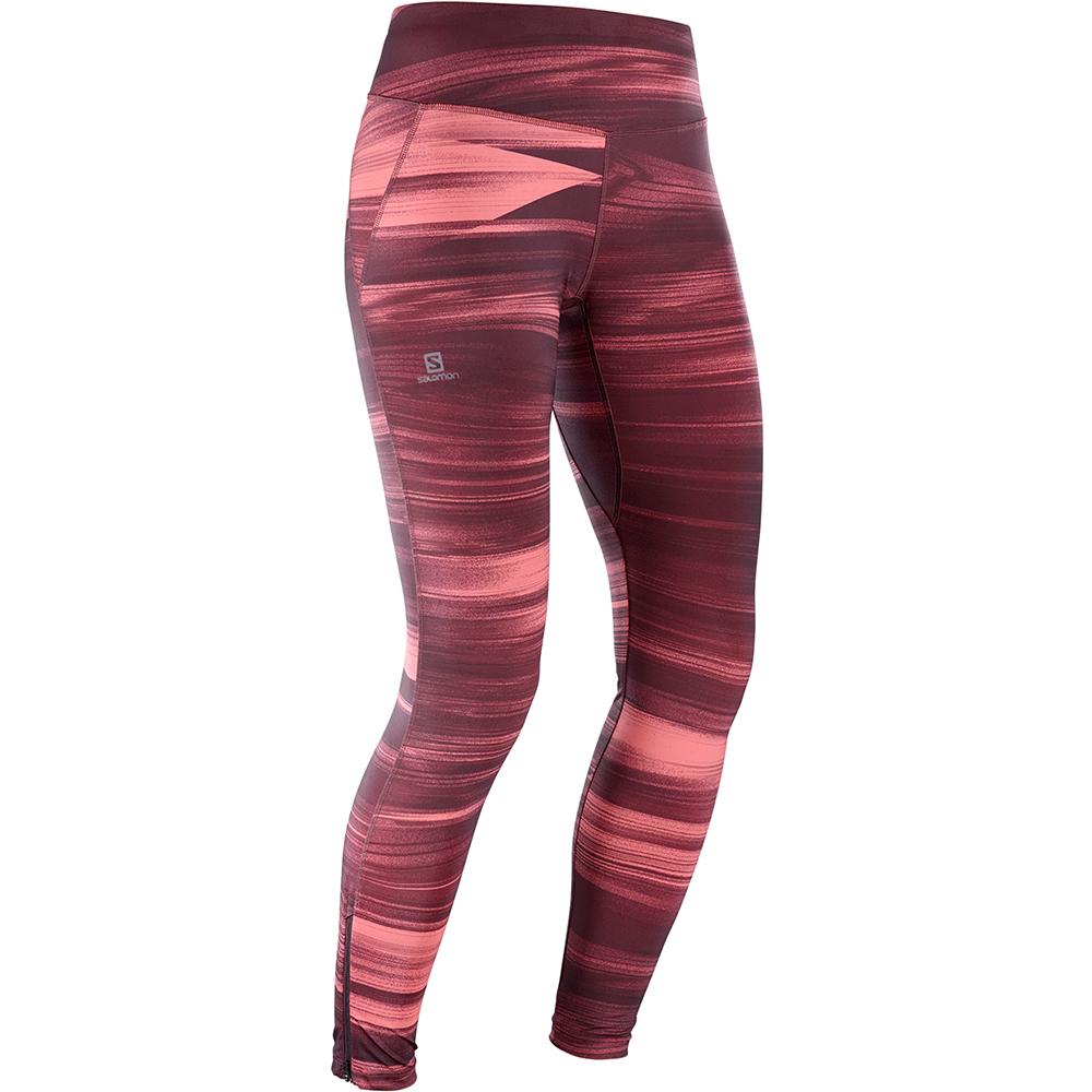 Salomon AGILE LONG W Leggins Mujer - Moradas - Colombia (15246-KLTB)